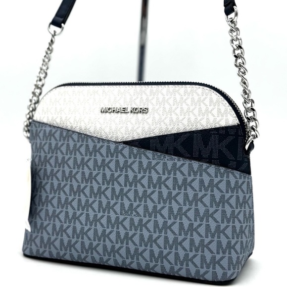 Michael Kors Medium Dome Jet Set Travel Xbody Bag Admiral Blue - Picture 1 of 9